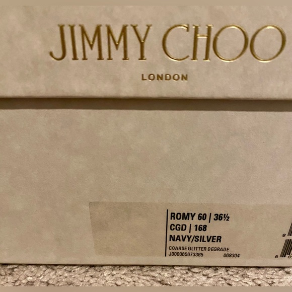 Jimmy Choo Romy 60 Navy/Silver gradient pair for sale! Barely worn. - Picture 2 of 10